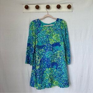 Lilly Pulitzer Colette Mini Tunic Dress Sea Blue Swirl Dress